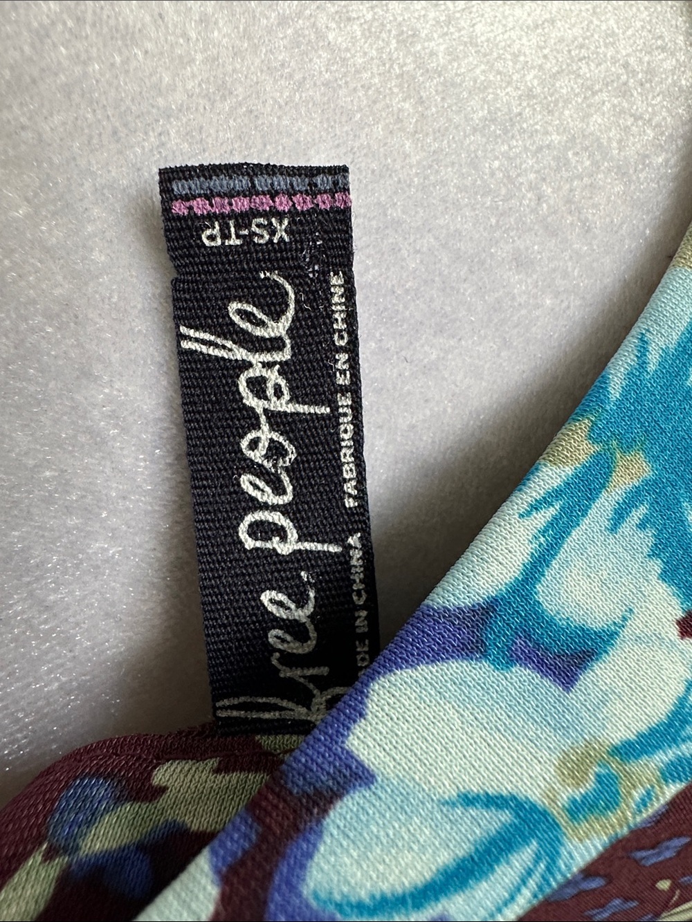 Free People  Mini Dress with Blue Floral Accents - Picture 5 of 6